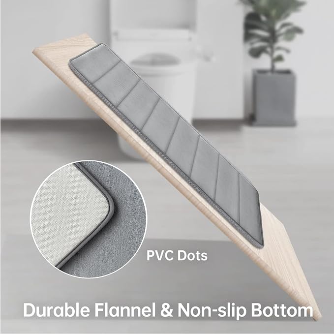 Bathroom Mats Memory Foam Bath Rug Set 3 Piece Non-Slip Bath Mats, Absorbent Shaggy Rugs, Machine Wash, Perfect Plush Bathroom Rugs, BathCarpets Set,Bath Mats for Bathroo Home Decor Accessories