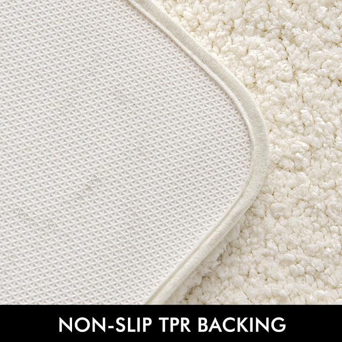 MIULEE Ivory Soft Bathroom Rugs Set 2 Piece Soft Bath Mats 20x30 Inch | Soft Absorbent Microfiber Bath Rugs, Non Slip, Quick Dry, Fluffy Bath Rugs for Bathroom Floor Tub Showers, Machine Washable