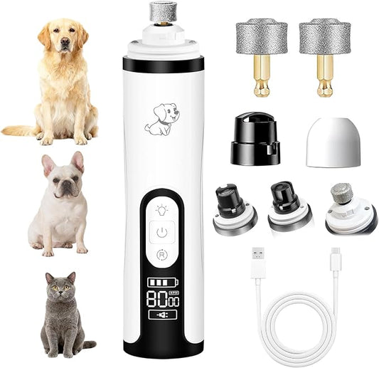 2026 Upgraded Silent Groom Pro Nail Grinder for Dogs & Cats, 3-Speed Cordless silent grooming pro with LED Light, 2000mAh Long Battery Life, Painless Paws Grooming for Small Medium Large Pets (White)