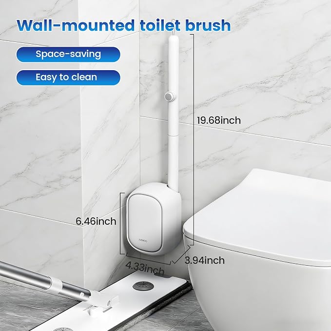 JUDRDO Disposable Toilet Brush, Toilet Bowl Cleaning Kit, Toilet Bowl Brush | 36 Refills for Deep Toilet Cleaning,Toilet Brush and Holder Set for Hygienic Bathroom Maintenance