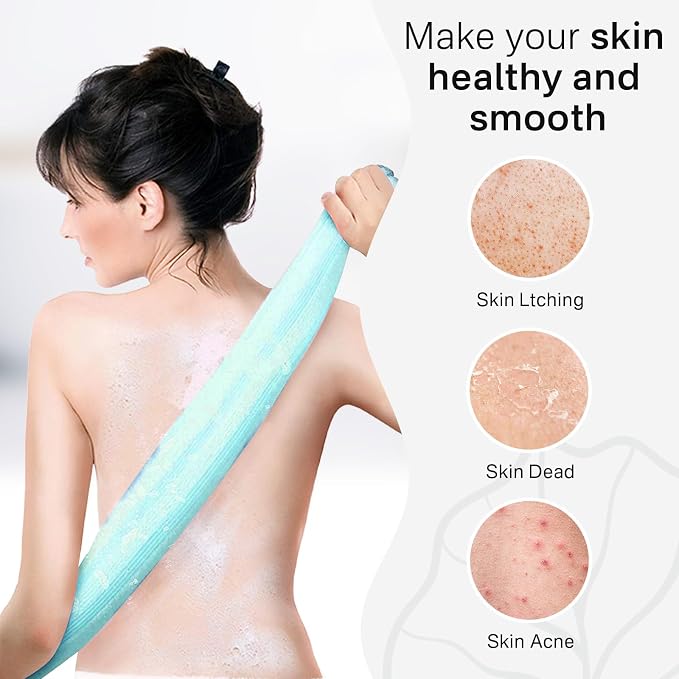 2pcs Back Scrubber for Shower Bath ，Exfoliating Body Scrubber, Body Exfoliator Loofah Luffa Sponge Net Rag Back Washer