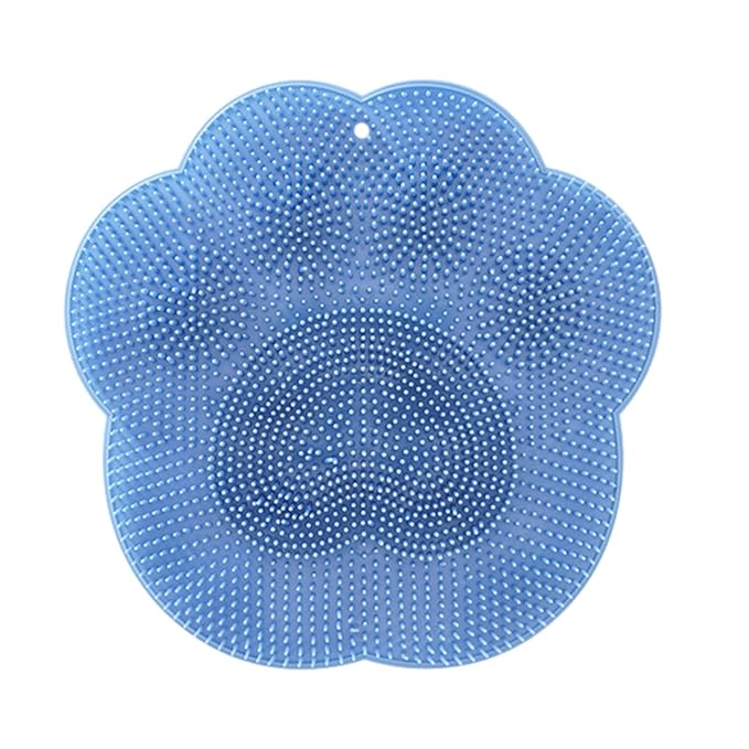 Shower Foot Scrubber Mat, Back Washer Exfoliating Bath Wash Pad, Wall Mounted Slip Suction Cups for Use in Cleaner Men and Women