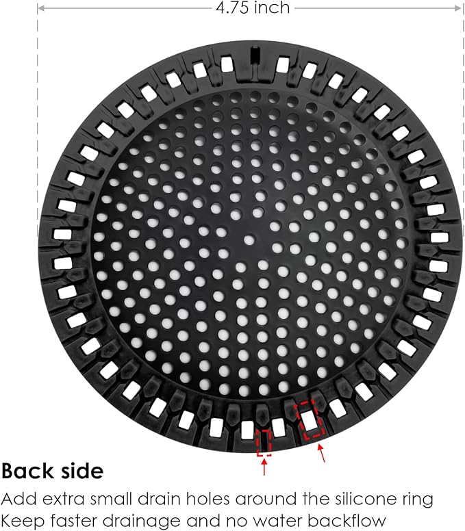 Huntonry Hair Catcher Shower & Tub Drain Protector, Bathtub & Sink Drain Strainer, Flat & Round, Black