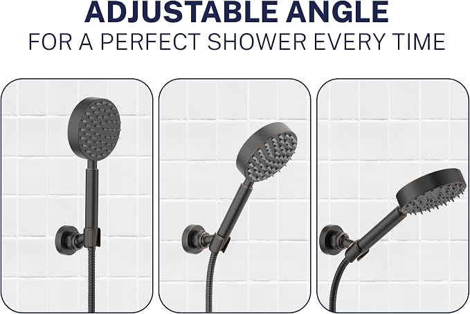 HammerHead Showers Solid Metal Handheld Showerhead Holder Wall Mount, Adjustable Screw-Mounted Pivot Ball, Shower Hose Holder, Fits Most Handheld Showerheads, Oil Rubbed Bronze