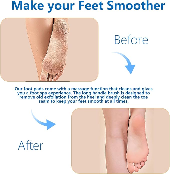 Toe Gap Cleaning Brush with Long Handle and Shower Foot Scrubber Mat, Silicone Toe Gap Cleaning Brush Cleans Your Feet Without Bending for Seniors, Men and Women