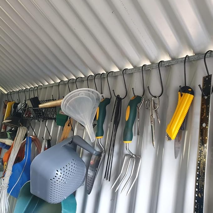 20 Pack 4.7 Inches Extra Large S Shape Hooks Heavy-Duty Metal Hanging Hooks Apply Kitchenware Bathroom Utensils Plants Towels Gardening Multiple uses Tools(Black)