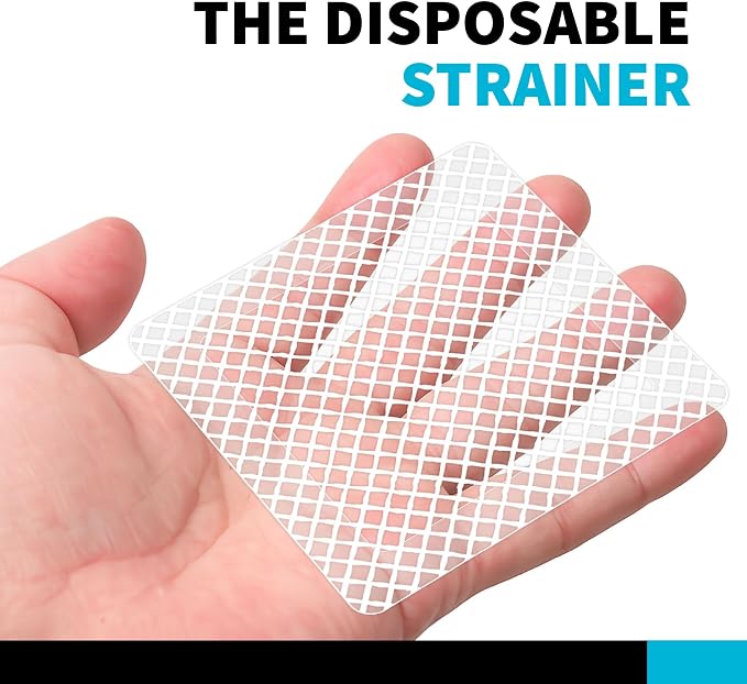 TubShroom 26 Pack Square Disposable Drain Cover - Hair Catcher Mesh Sticker Strainers for Shower Bathtub and Bathroom - Hair Catcher Sticker Drain Protector - Half Year Supply
