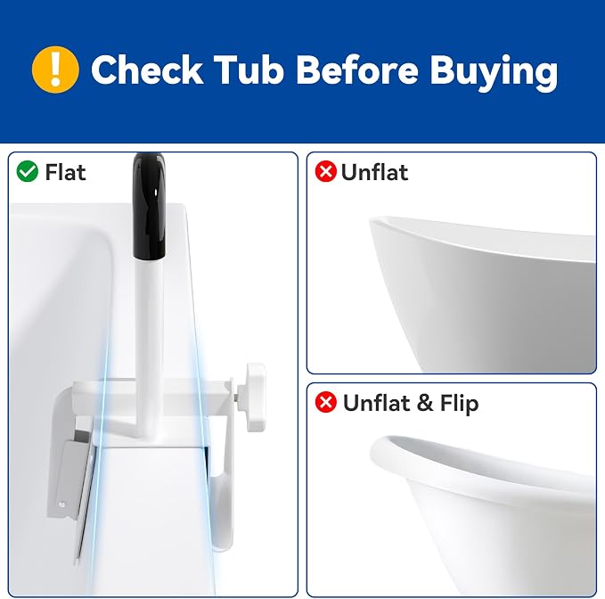 Bathtub Safety Rail, Bathtub Handle Grab Bar with Non-Slip Grip for Seniors, Elderly, Fits 3.1 to 6.7 Inch Tub Walls, Supports 300 lbs