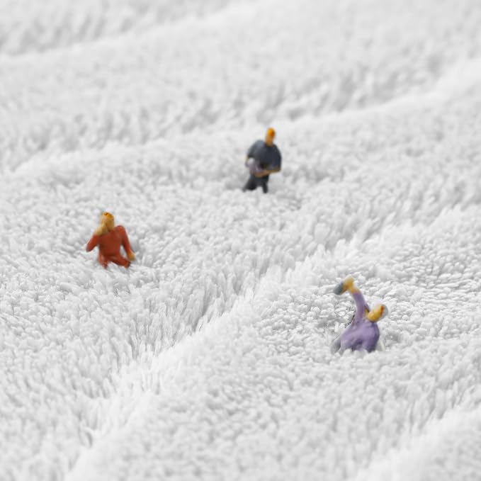 MINIDEAR Bathroom Rugs 47x17 Pure White - Thick Memory Foam Bath Mat, Ultra Soft & Plush Fluffy, Non-Slip, Quick Dry, Absorbent Washable Floor Mat for Tub, Toilet, Home Decor Accessories