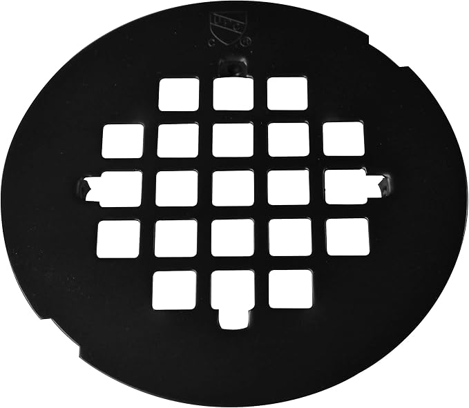 Westbrass D319-2-62 4-1/4" OD Casper Style Brass Snap-in Shower Strainer Grid Drain Cover, Matte Black (2-Pack)