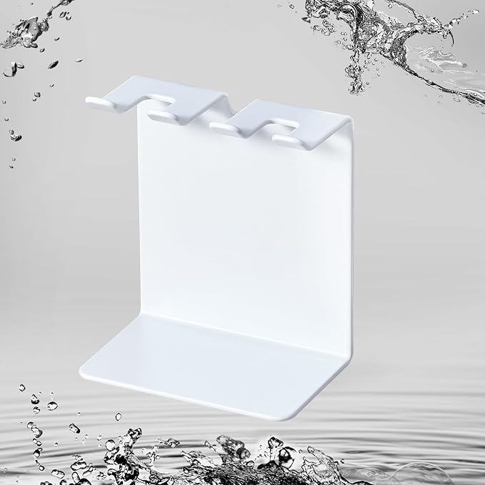 Electric Toothbrush Head Holder, Tooth Brushing Holder, Wall Mounted Toothbrush Holders Shower Bathroom, Self Adhesive or Desktop Tooth Brush Holder Organiser (White, Small)