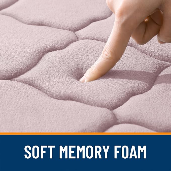 OLANLY Memory Foam Bath Mat Rug 44x24, Ultra Soft Bathroom Rugs, Dusty Rose | Thick Absorbent Carpet, Non-Slip Backing, Machine Washable, for Bathroom Floor, Tub, Shower and Home Decor Accessories