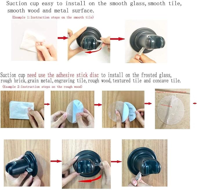 JiePai Vacuum Suction Cup Shower Head Holder,Adhesive Adjustable Suction Handheld Shower Holder Bracket,Removable Wall Mount Head Holder for Bathroom,Brushed Nickel
