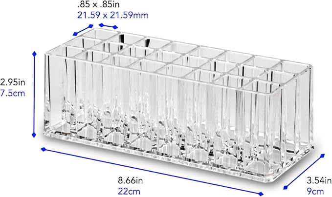 Acrylic Rollerball Perfume Organizer Beauty Scent Holder 24 Space Organization Refillable Container Tall Scented Oil Storage Display Case (2)