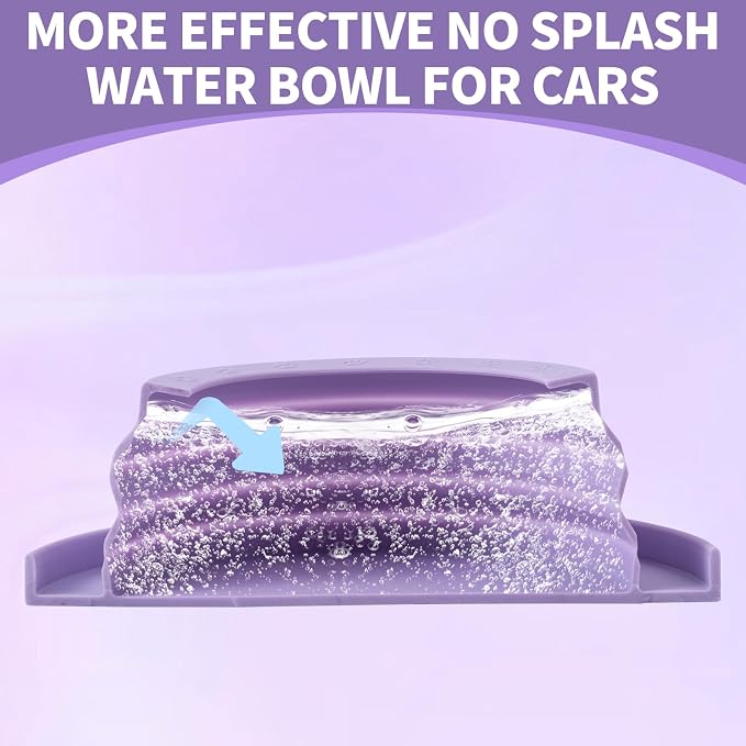 Spill Proof Dog Water Bowl for Car Road Trip, Collapsible Pet Travel Bowl | Collapsible Dog Bowl, No Splash Water Dish, Ant Away Pet Food Feeder, Silicone Travel Bowl for Pets Camping Hiking Car Trips