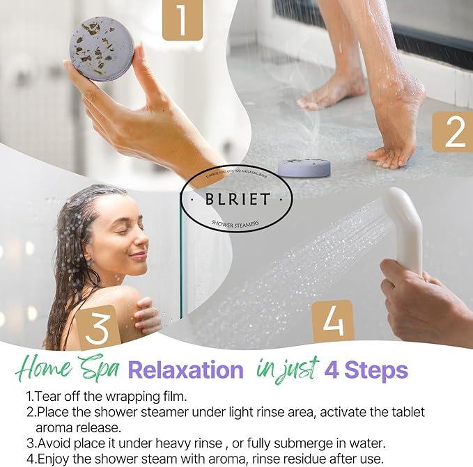 Shower Steamers Aromatherapy Blriet Gifts for Women, Teen Girls, Wife, Her, Mom, Father Days, Daughter, Grandma Basket Stuffers Birthday Gifts Decoration Travel Essentials Self Care Home Spa 8 Pack