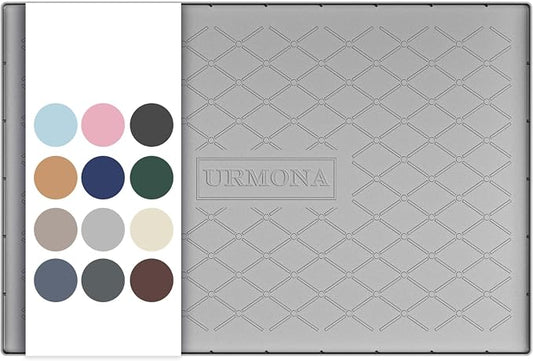 URMONA Under Sink Mat for Kitchen Waterproof, 31" x 22" Silicone Under Sink Mat for Shelf Liner Organizer, Cabinet Sink Protector Under Sink Liner for Bottom Kitchen, Bathroom(Light Grey)