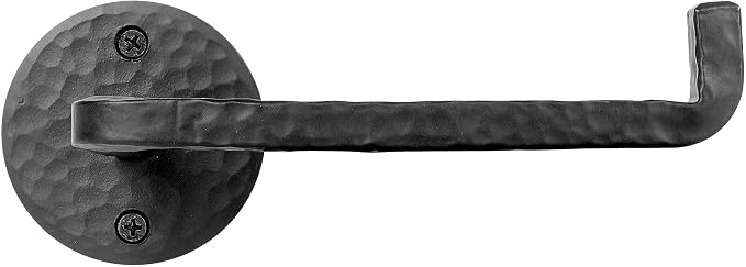 Handmade Wrought Iron Toilet Paper Holder - Rustic Wall Mount Holder for Bathroom - Farmhouse, Vintage & Industrial Style - Antique Black Iron Tissue Roll Holder