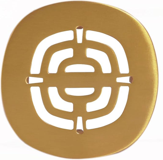 Westbrass D316-18 4-1/2" OD Brass Snap-in Shower Strainer Grid Drain Cover, Brushed Bronze