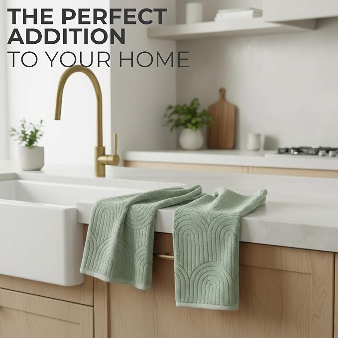 Decorative Hand Towels Set of 2 - Soft Boho Cotton for Bathroom or Kitchen | Absorbent, Lightweight and Quick Drying - Perfect to Elevate Any Bath Decoration at Home