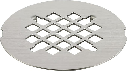 4-1/4 inches Snap-On Round Shower Drain Cover, Stainless Steel (Brushed Nickel)