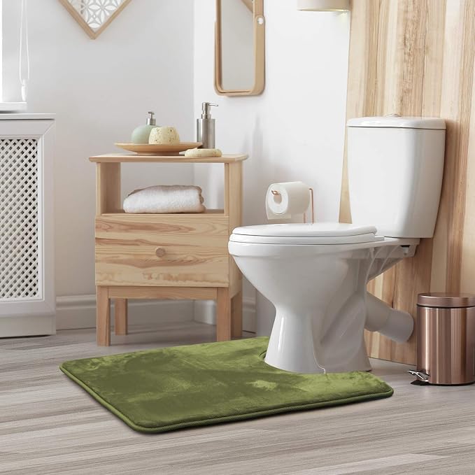 Clara Clark Bathroom Rugs, Velvet Memory Foam Bath Mat, Non-Slip, Machine Washable Bath Rugs - Dries Quickly, Ultra Soft Plush Bath Mats for Bathroom, 20 x 24, Sage Green