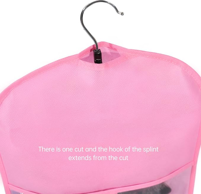 Wig Storage Bags with Hanger - Hair Extension Holder for Styling - Transparent Organizer Set (3PCS/PINK)