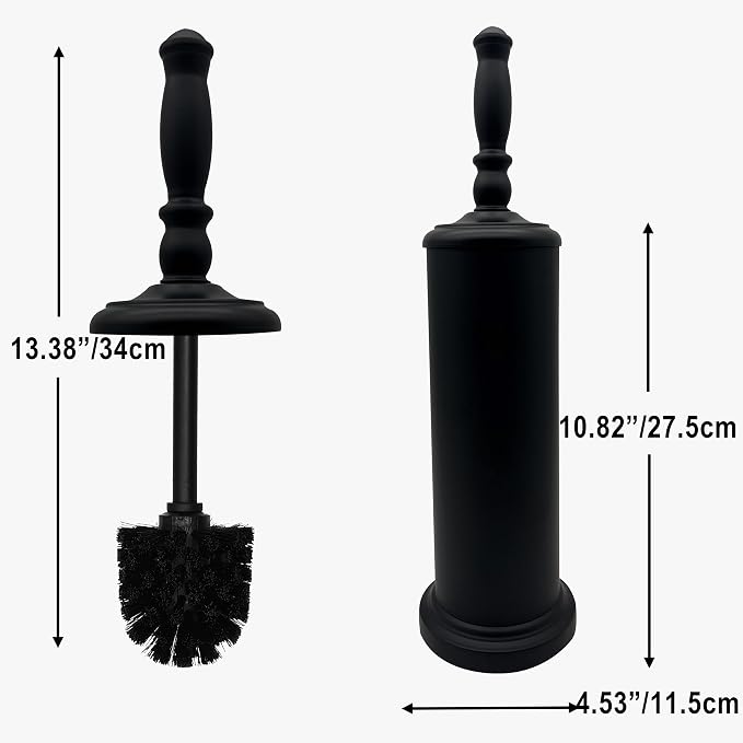 Metal Toilet Bowl Brush with Holder Premium Bathroom Cleaning Set Rustproof Hygienic Durable Elegant Finish