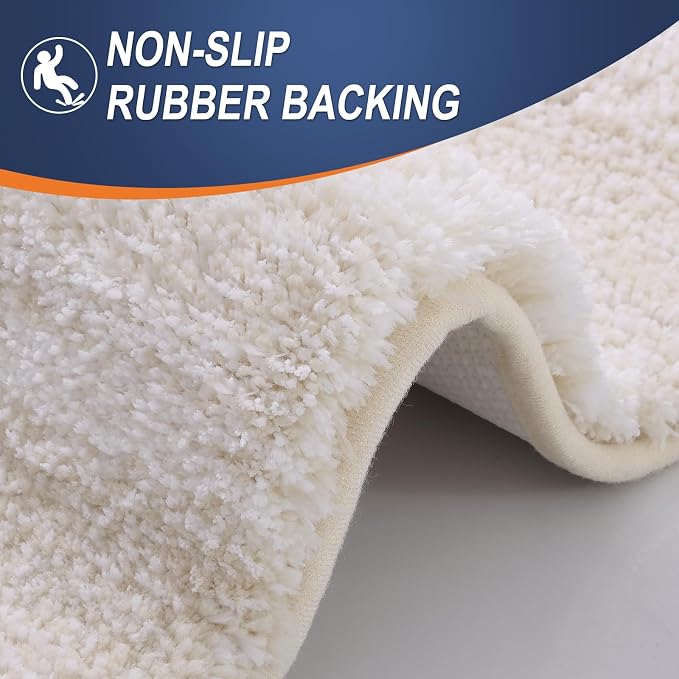 OLANLY Microfiber Bathroom Rugs Sets 3 Piece, 30"x20"+24"x16"+24"x20" | Light Beige, Soft Absorbent Bath Mats and U-Shaped Contour Toilet Rug, Machine Wash Dry, Plush Bath Mat Set for Bathroom