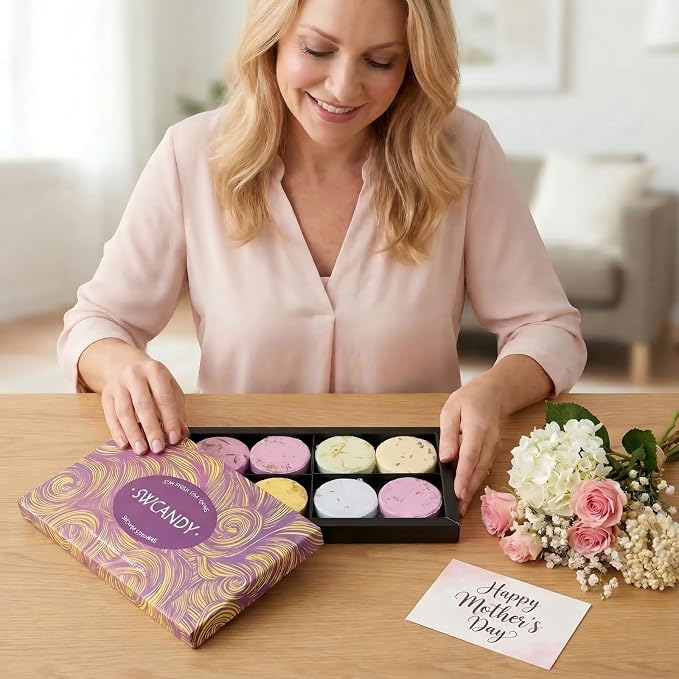 SWCANDY Shower Steamers Aromatherapy Gifts for Women 8 Pcs Shower Home Spa | Birthday Gifts for Mom Wife Grandma Sister Her Natural Essential Oils Travel Essentials, Hotel Holidays Self Care Relaxation