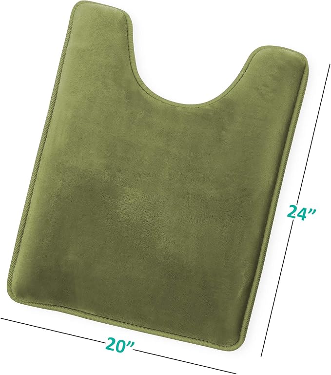 Clara Clark Bathroom Rugs, Velvet Memory Foam Bath Mat, Non-Slip, Machine Washable Bath Rugs - Dries Quickly, Ultra Soft Plush Bath Mats for Bathroom, 20 x 24, Sage Green