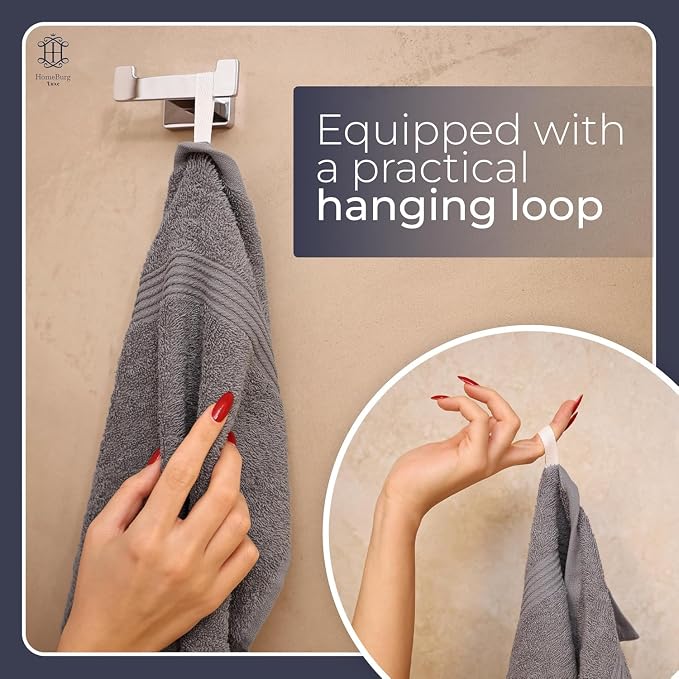 Luxe 6-Piece Hand Towel Set – Soft & Absorbent Cotton, Hotel Quality, Quick-Drying, Easy Care,16 x 28 in (Stone Grey)