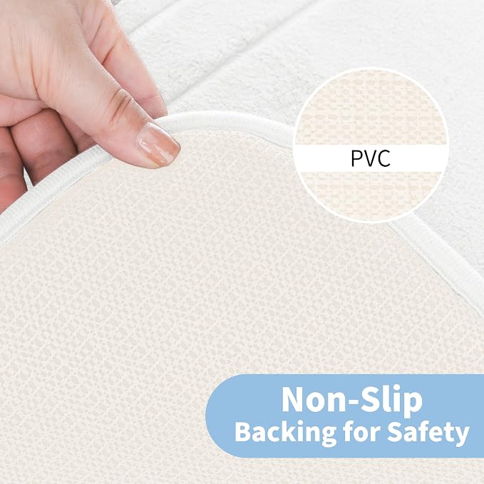 Cupic Cupid Memory Foam Bath Mat 24"×36", Non Slip Bathroom Rugs, White | Soft Touch, Cushioned Comfort, Non Slip Bathroom Mat, Super Absorbent & Quick Dry, Machine Washable for Shower, Tub & Vanity