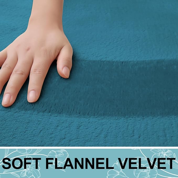 Smiry Memory Foam Bath Mat 59x34, Extra Soft and Absorbent Bathroom Rugs | Peacock Blue, Quick Dry Machine Washable Non-Slip Bath Mat for Bathroom Floor, Shower and Tub