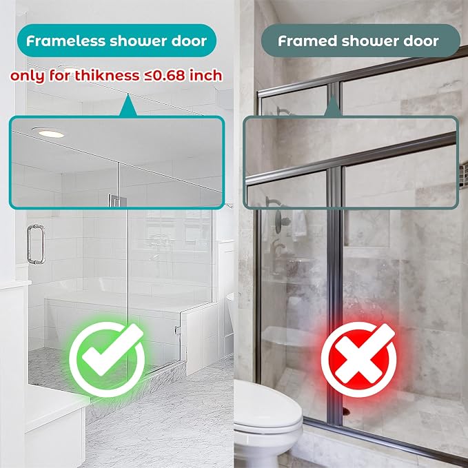 Cerbonny Shower Door Hooks (10 Inch), 2 Pack Extended Towel Hooks for Bathroom, Over Door Hooks, Shower Hooks for Frameless Glass Door, Silver