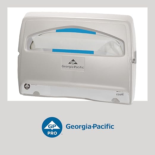 Safe-T-Gard 1/2 Fold Toilet Seat Cover Dispenser by GP PRO (Georgia-Pacific), White, 57710, 16.375" W x 2.500" D x 11.750" H