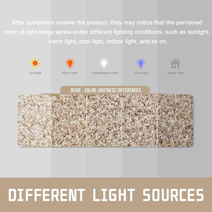 Yimobra Bathroom Rugs Sets 2 Piece, 32x20+24x17, Light Beige & White | Soft Absorbent Microfiber Bath Mat Set, Non Slip, Machine Washable Quick Dry, Plush Shaggy Shower Rugs for Bathroom Floor