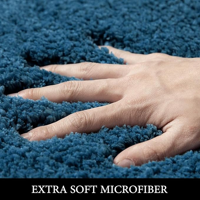 MIULEE Peacock Bathroom Rugs Set 2 Piece Small Soft Bath Mats 16x24 Inch | Soft Absorbent Microfiber Bath Rugs, Non Slip, Quick Dry, Fluffy Bath Rugs for Bathroom Floor Tub Showers, Machine Washable