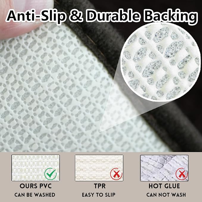 Bathroom Rugs Chenille, Extra Thick and Absorbent, Non-Slip, Machine Washable, Dry Quckily, Soft Cozy Plush, Used Under Shower Bathtub and Sink, Bath Mat Sets Coffee