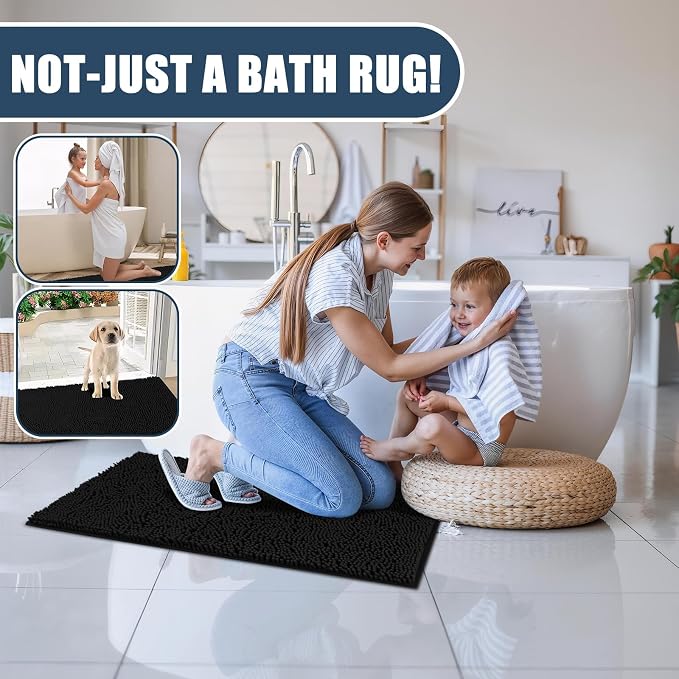 Bathroom Rugs Sets 3 Piece with Toilet Seat Cover 19.5"x 18.5" | Machine Washable Bath Rug Set with Tpr Non Slip Rubber Backing Solid Bath Mat Set for Luxury Bathroom Decoration