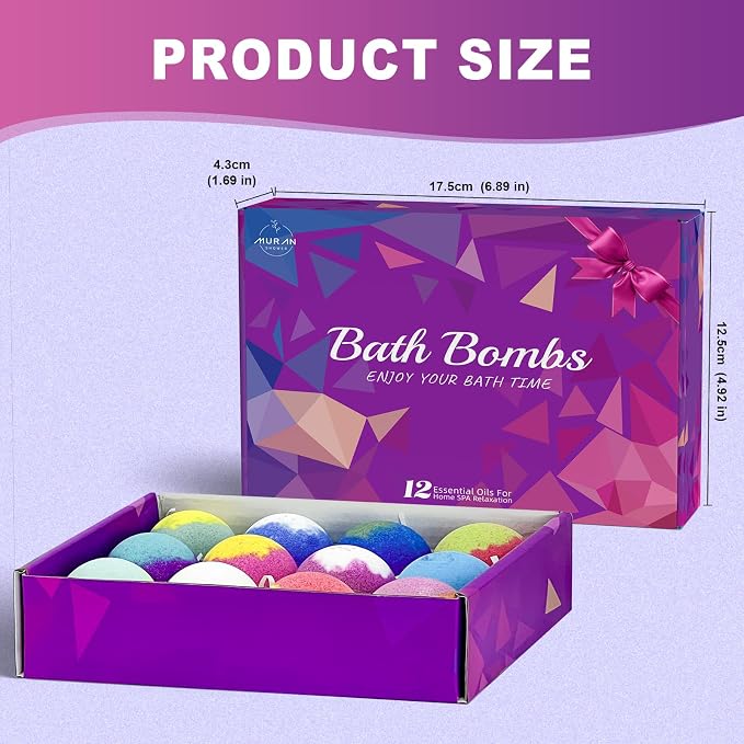 Bath Bombs for Women Gift Set 12 Pack Natural Relaxing Bath Bombs for Her，Aromatherapy Bubble Bath & Fizzy, Halloween Boo Basket Birthday Gifts for women Mom Gifts idea For wife/Teens, girlfriend,Kids