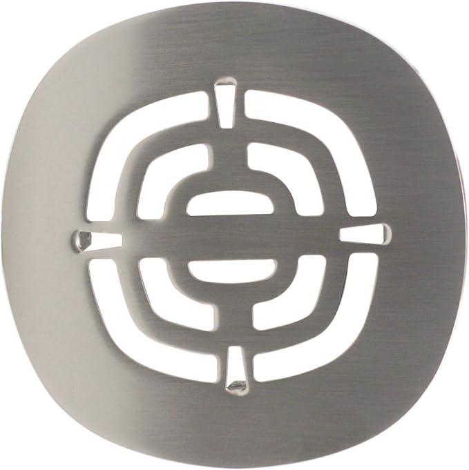 Westbrass A316-07 4-1/2" OD Brass Snap-in Shower Strainer Grid Drain Cover, Satin Nickel