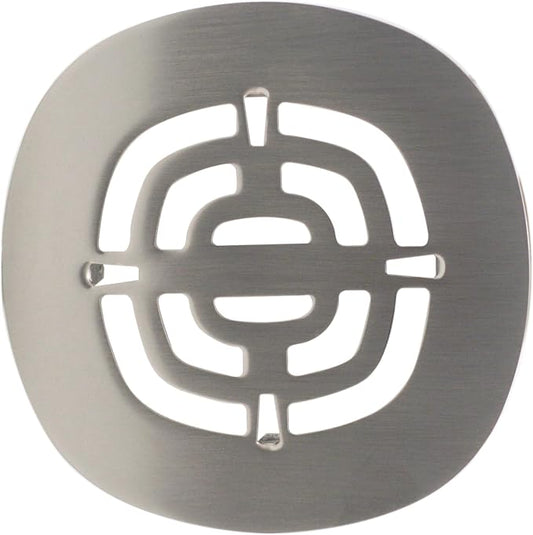 Westbrass A316-07 4-1/2" OD Brass Snap-in Shower Strainer Grid Drain Cover, Satin Nickel