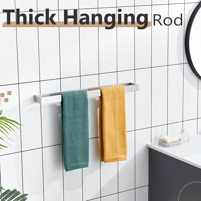 KOKOSIRI Towel Bar Brushed Nickel Bath Towel Hanger Holder 20-Inch Kitchen Rack Stainless Steel for Bathroom Hardware Wall Mount, 1 Pack B4008BR-L20