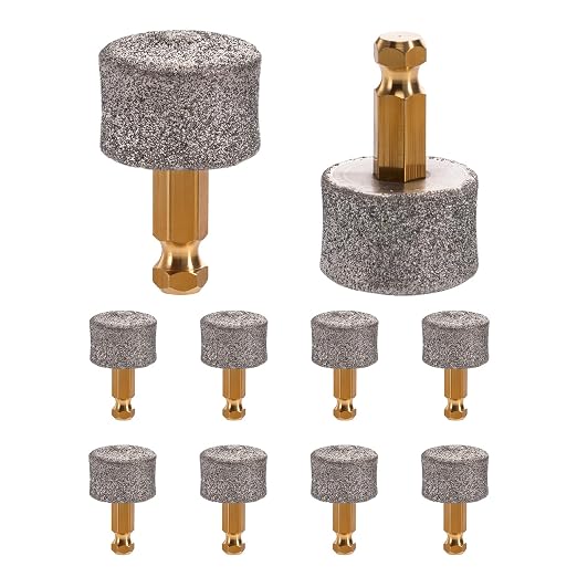 10-Pack Dog Nail Grinder Heads: Diamond Tip Replacement | Compatible with Electric Pet Trimmer, Low Noise Claw Smoothing Bits, Long-Lasting Grinding Wheels