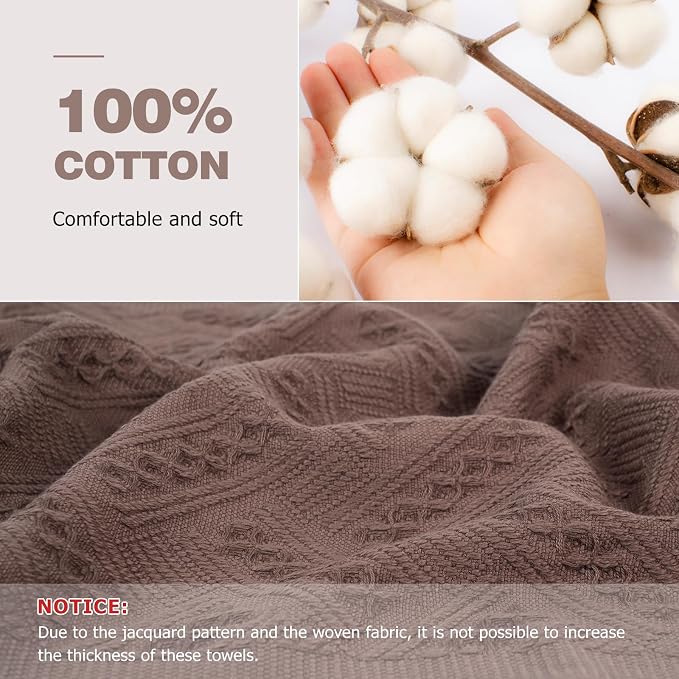 Luxury Decorative Hand Towels Bathroom: Boho Home Deco (Cream, 14"x30") | 2 Packs 14X30 100% Cotton Turkish Absorbent Soft Face Towel Set for Kitchen Hotel Spa Farmhouse Guest Tea Gift