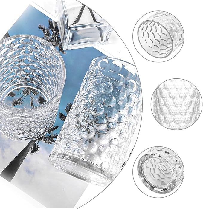 Bathroom Toothbrush Holder Set, 11oz Clear Glass Toothbrush Holder and Bathroom Tumbler Cup Set, Decorative Countertop Storage Cups Organizer for Toothpaste, Brushes