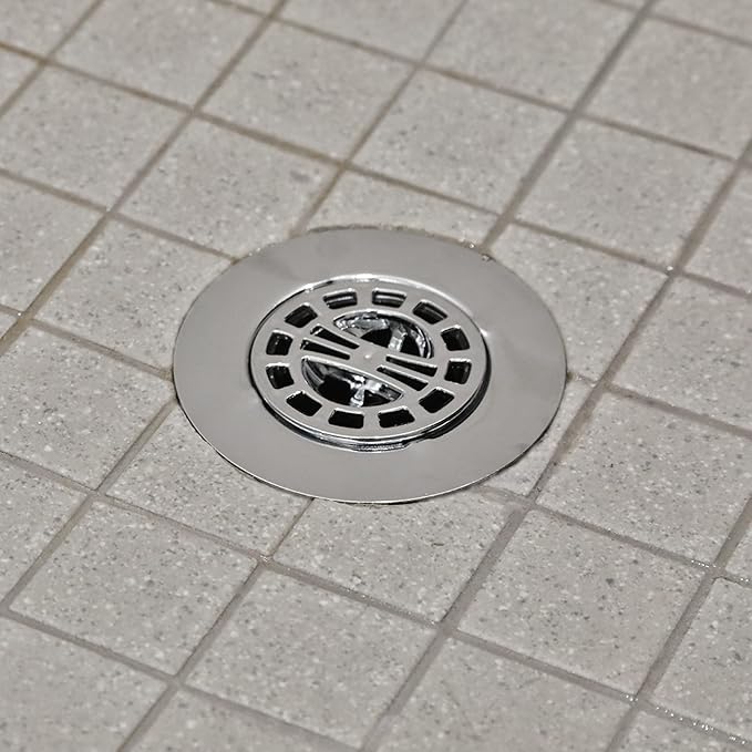 Danco 10529P Chrome Shower Drain Hair Catcher for Stand-Alone Shower, 3-inch Shower Drain Hair Trap, Includes 5 Replacement Baskets, Shower Strainer