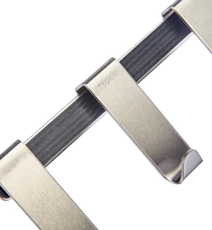Tiger Basic for Shower Doors 6-8 mm Brushed Stainless Steel Hooks, One Size