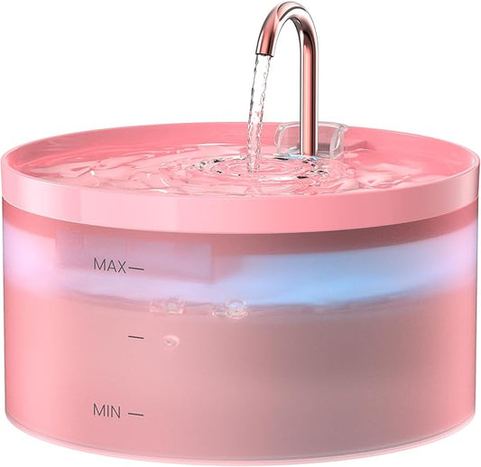 Pink Cat Water Fountain: Super Silent Cats Fountain | 108oz/3.2L Pet Water Fountains for Cats Indoor Faucet Cat Fountain for Cats and Dogs